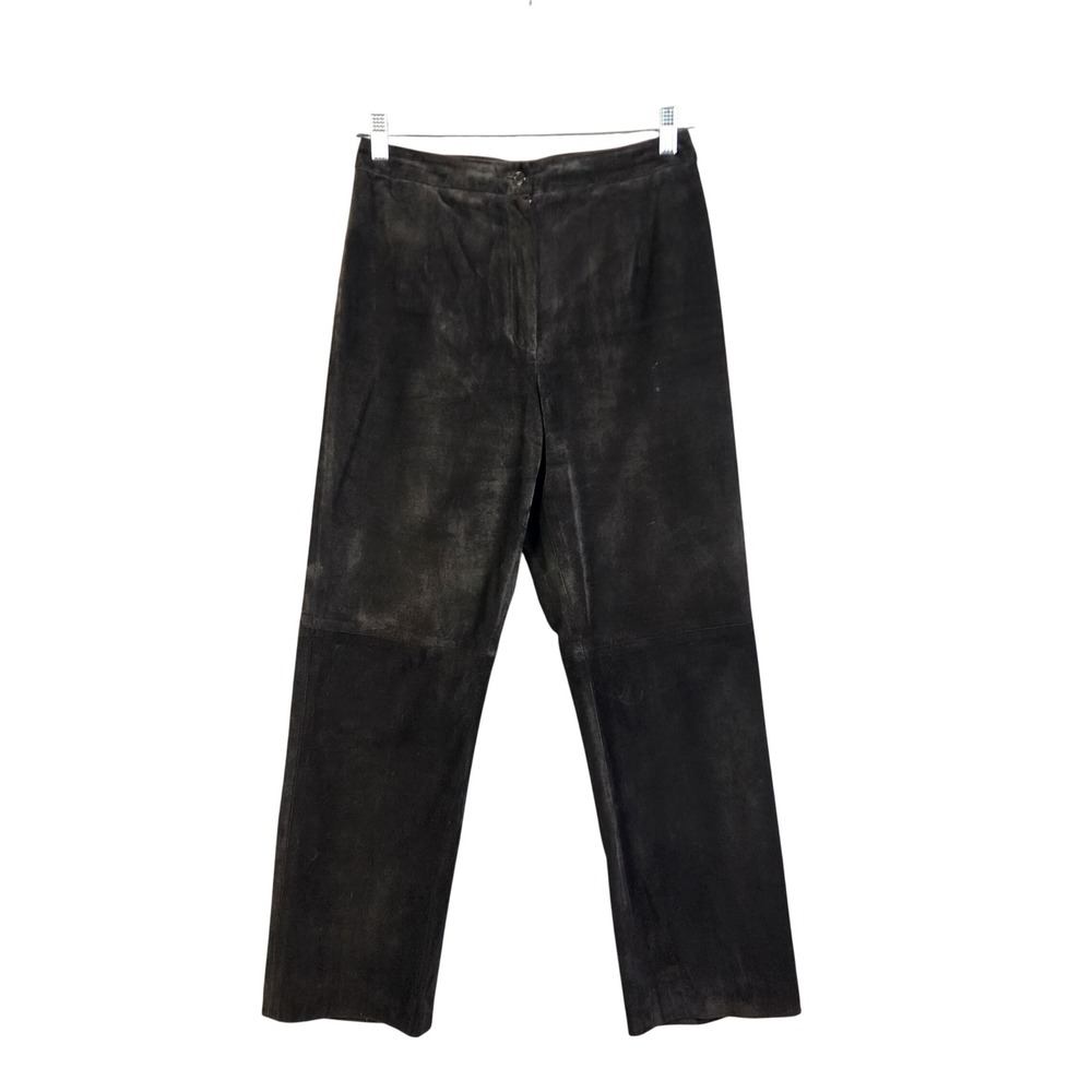 Carlisle Womens Vintage Calf Suede‎ Leather Pants Size 8 Straight Leg High Rise